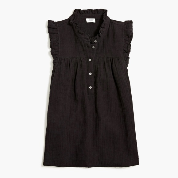 J. Crew Dresses Jcrew Gauze Smocked Ruffleneck Dress Poshmark